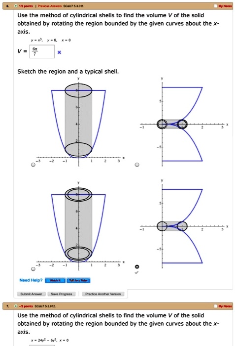 SOLVED 01410IL Use The Method Of Cylindrical Shells To Find The Volume