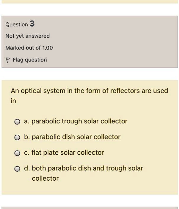 SOLVED An Optical System In The Form Of Reflectors Is Used In A