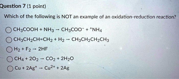 Solved Question Point Which Of The Following Is Not An Example