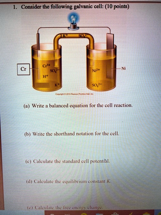 Solved Consider The Following Galvanic Cell Points Cma Write