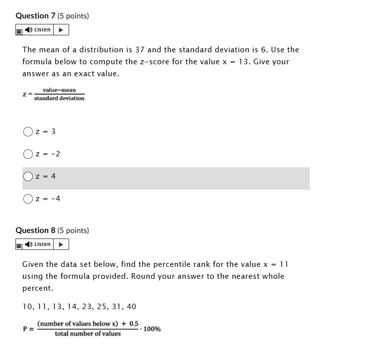 Solved Question Points Listen The Mean Of Distribution Is And