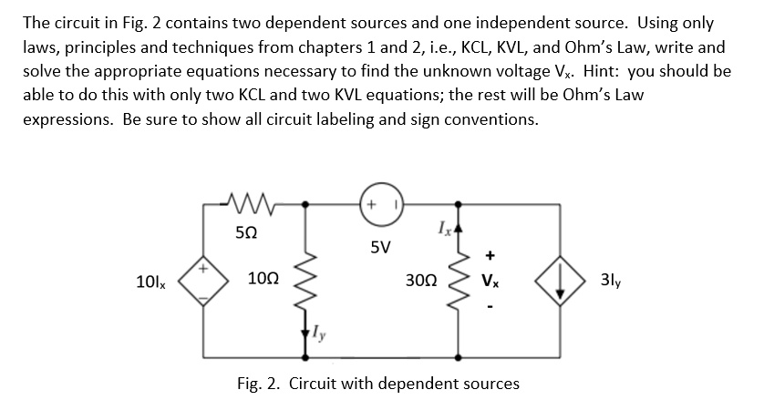 SOLVED The Circuit In Fig 2 Contains Two Dependent Sources And One