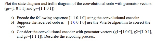 SOLVED Plot The State Diagram And Trellis Diagram Of The Convolutional