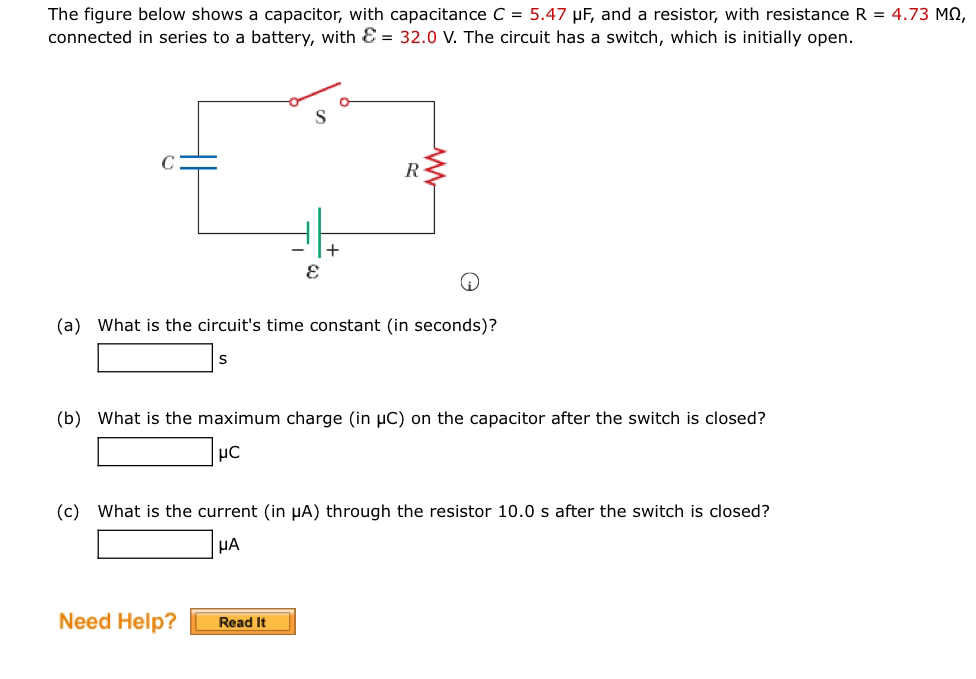 SOLVED The figure below shows a capacitor with capacitance C 5 47 μF