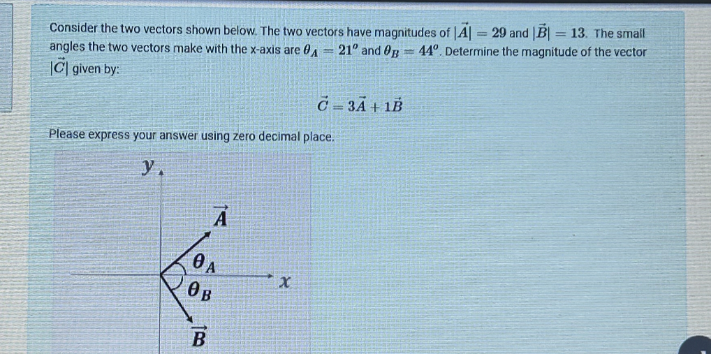 Consider The Two Vectors Shown Below The Two Vectors Have Magnitudes