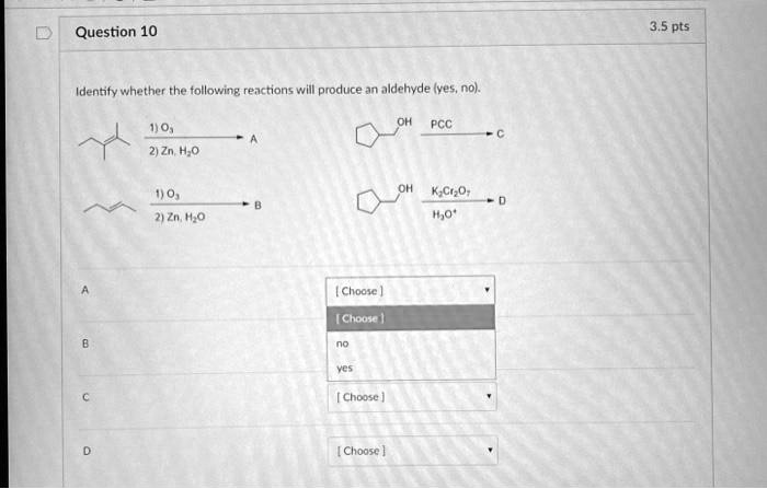 SOLVED Question 10 3 5 Pts Identity Whether The Following Reactions