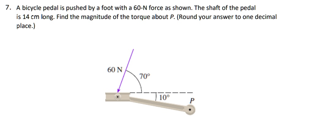 SOLVED Bicycle Pedal Is Pushed By A Foot With A 60 N Force As Shown