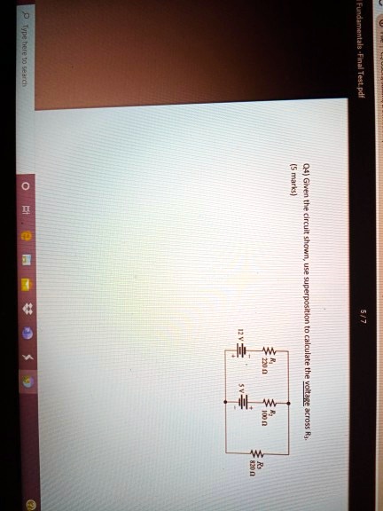 Solved Final Test Pdf Marks Q Given The Circuit Shown Use