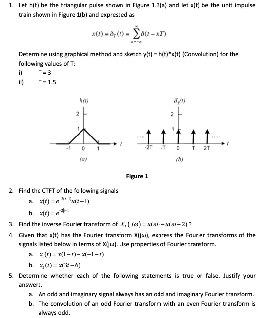 Solved Let H T Be The Triangular Pulse Shown In Figure A And Let