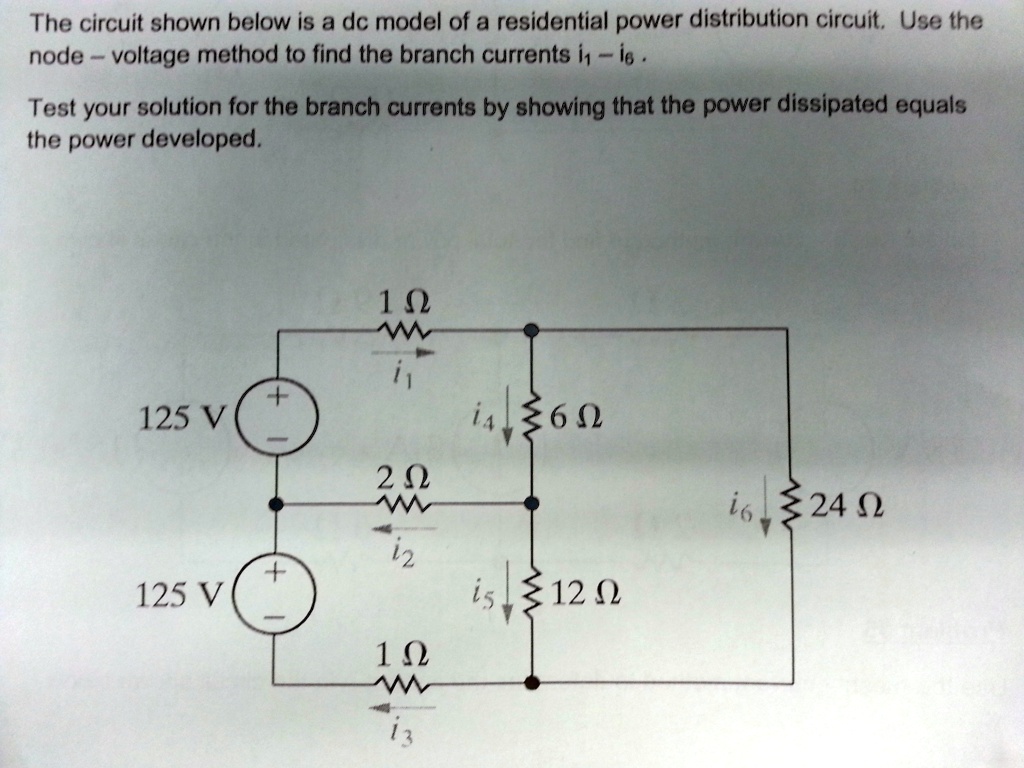 Solved The Circuit Shown Below Is A Dc Model Of A Residential Power