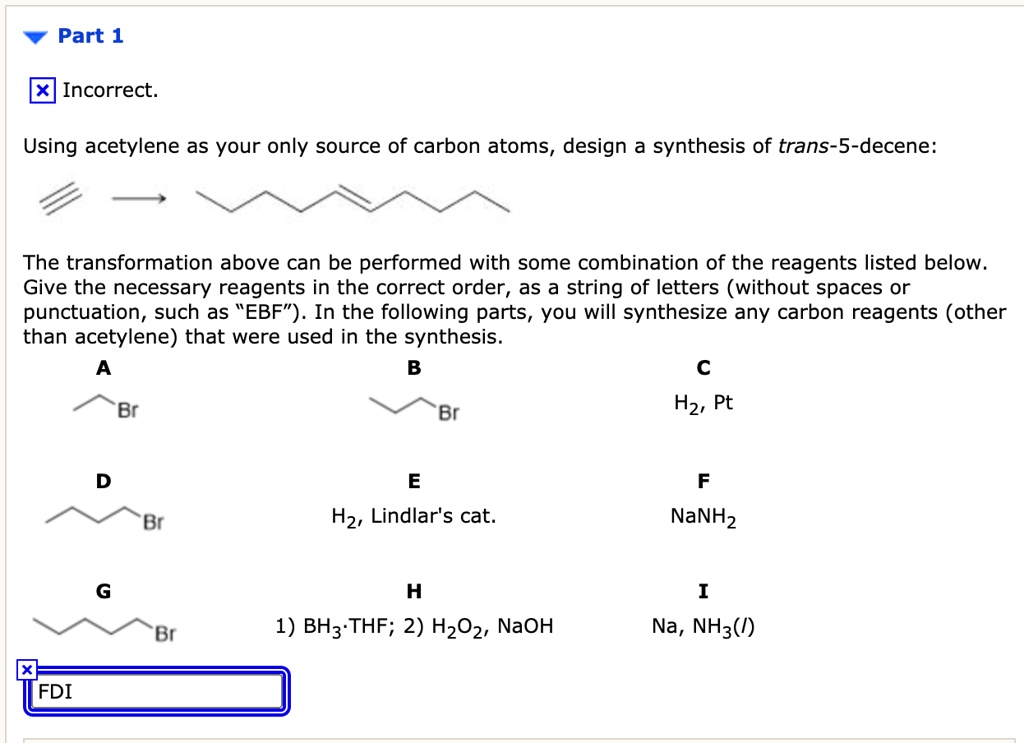 Solved Using Acetylene As Your Only Source Of Carbon Atoms Design A