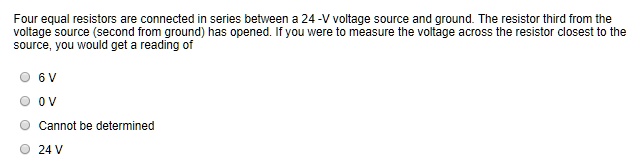 Solved Four Equal Resistors Are Connected In Series Between A V