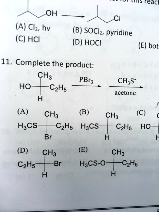 SOLVED 77s Reacc OH A Clz Hv C HCI Cl B SOClz Pyridine D