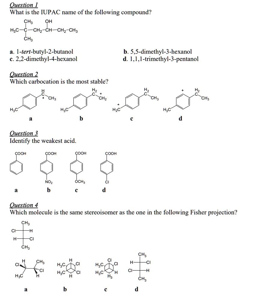 Solved Question L What Is The Iupac Name Of The Following Compound