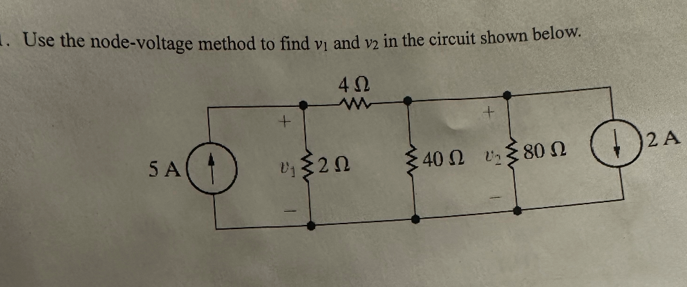 Solved Use The Node Voltage Method To Find V And V In The Circuit