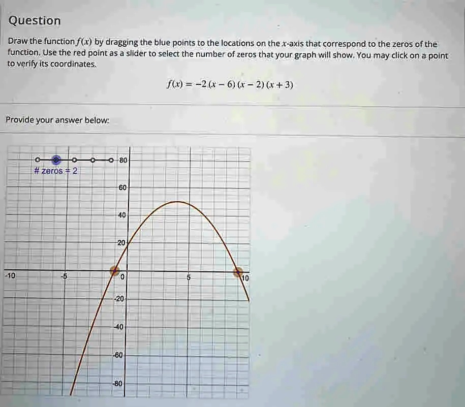 SOLVED Question Draw The Function F X By Dragging The Blue Points To