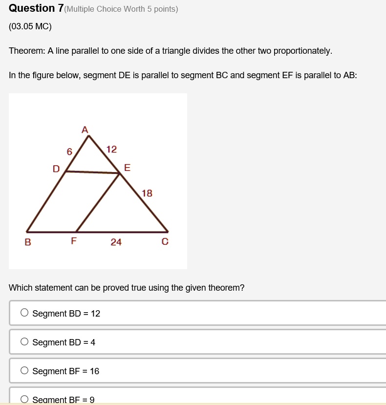 Solved Question Multiple Choice Worth Points Mc Theorem