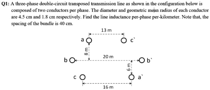 Solved A Three Phase Double Circuit Transposed Transmission Line As