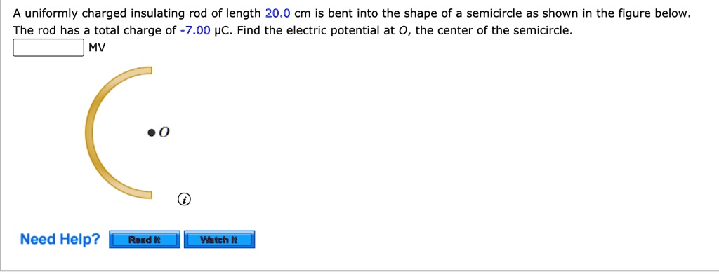 Solved A Uniformly Charged Insulating Rod Of Length Cm Is Bent