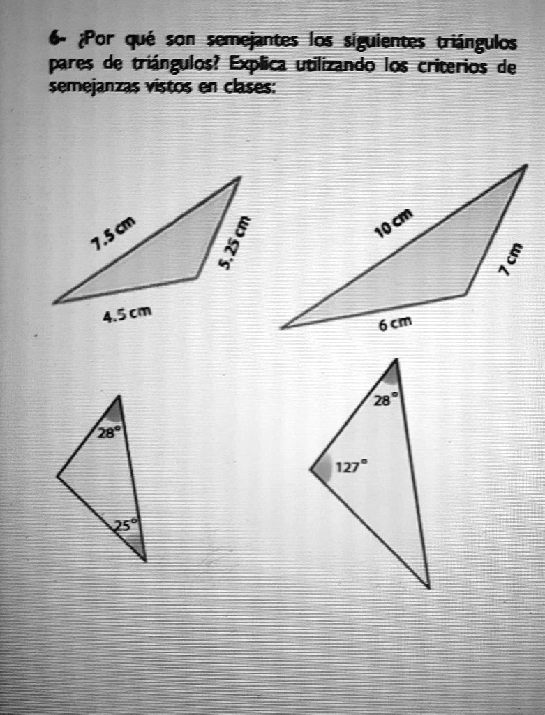 Solved Porque Son Semejantes Los Siguientes Tri Ngulos Pares De