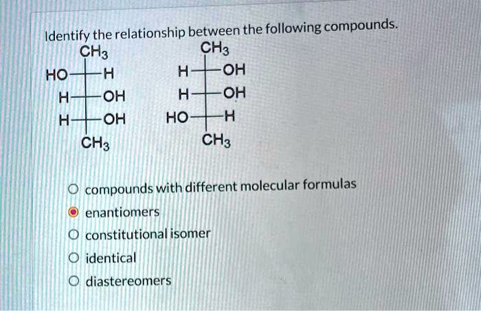 Solved Identify The Relationship Between The Following Compounds Ch