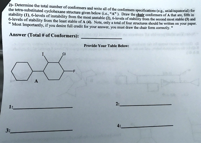 Solved Determine The Total Number Of Conformers For The Tetra