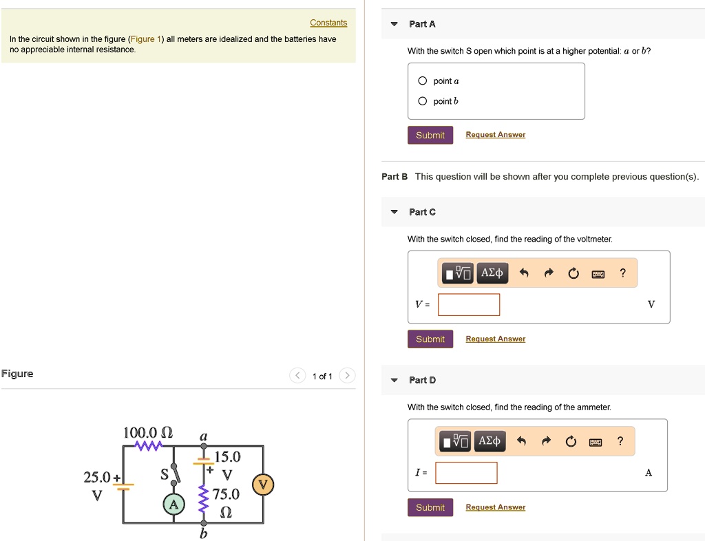 Solved Constants Part A In The Circuit Shown In The Figure Figure