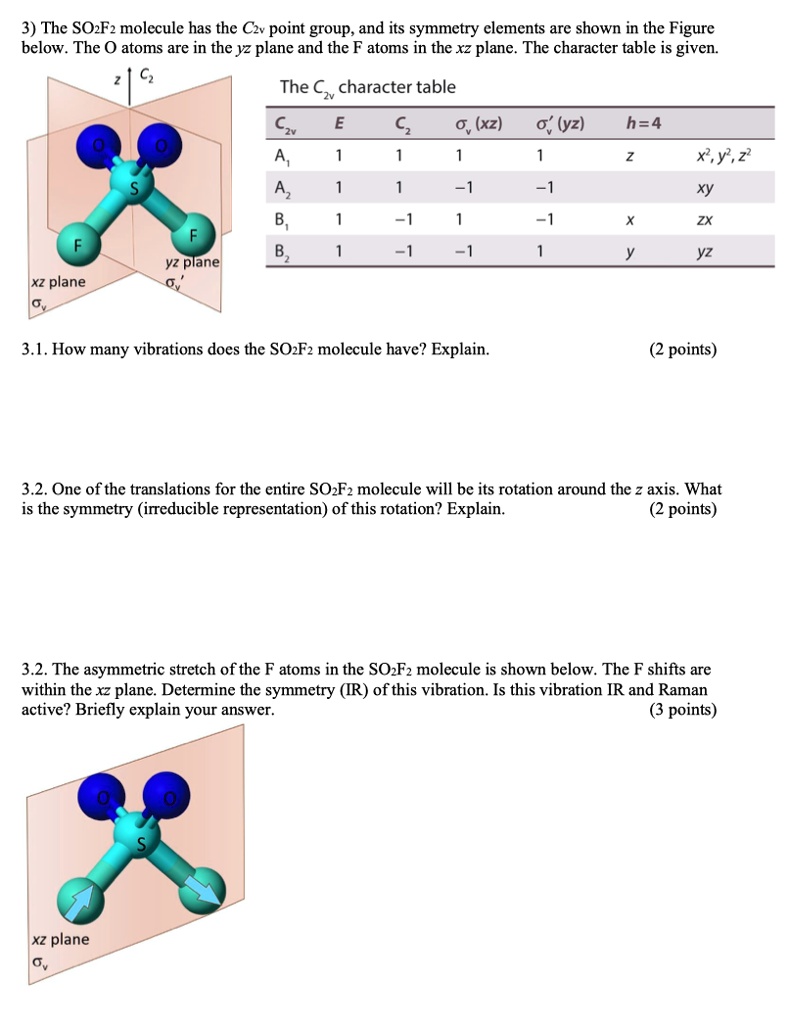 Solved The Sozfz Molecule Has The Czv Point Group And Its Symmetry