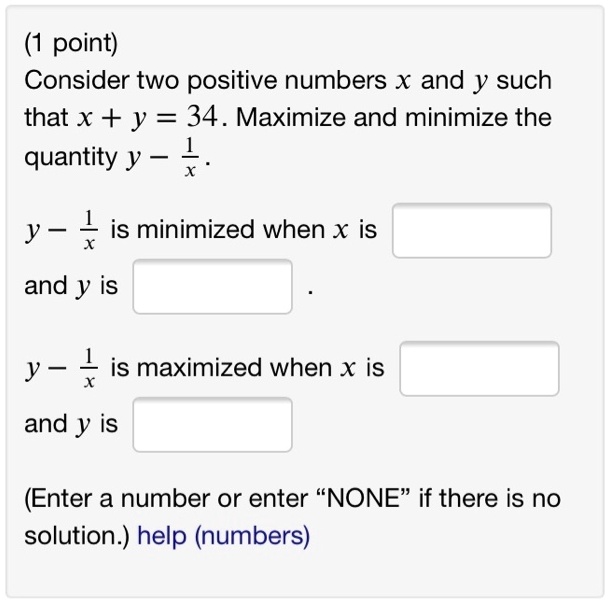 SOLVED Point Consider Two Positive Numbers X And Y Such That X Y