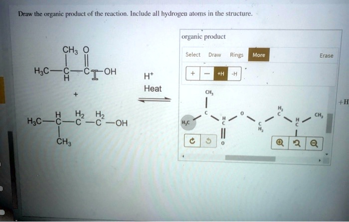 Solved Draw The Organic Product Of The Reaction Include All Hydrogen