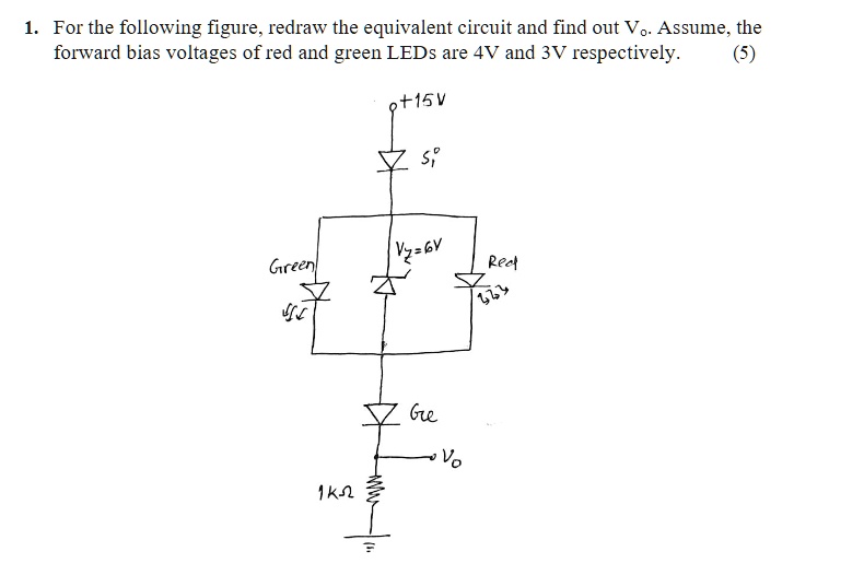 Solved For The Following Figure Redraw The Equivalent Circuit And