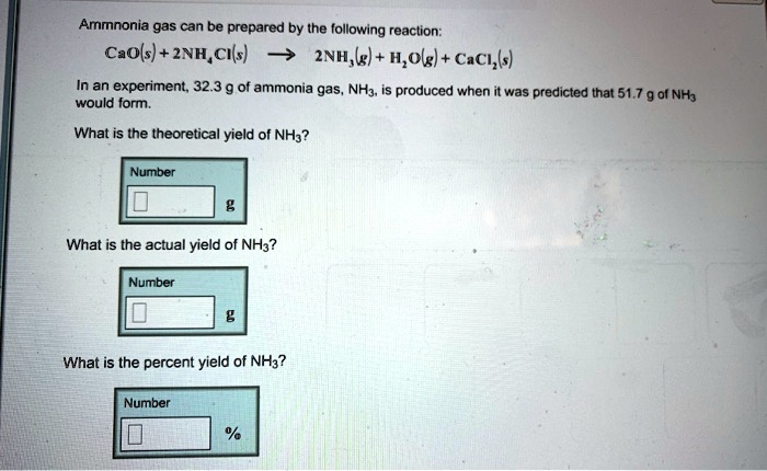 Solved Ammonia Gas Can Be Prepared By The Following Reaction Cao S