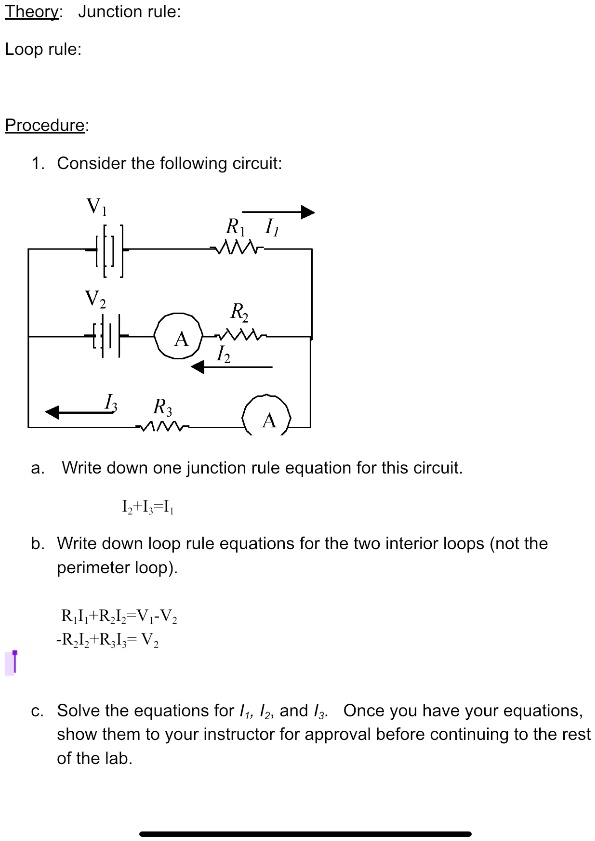 Solved Theory Junction Rule Loop Rule Procedure Consider The