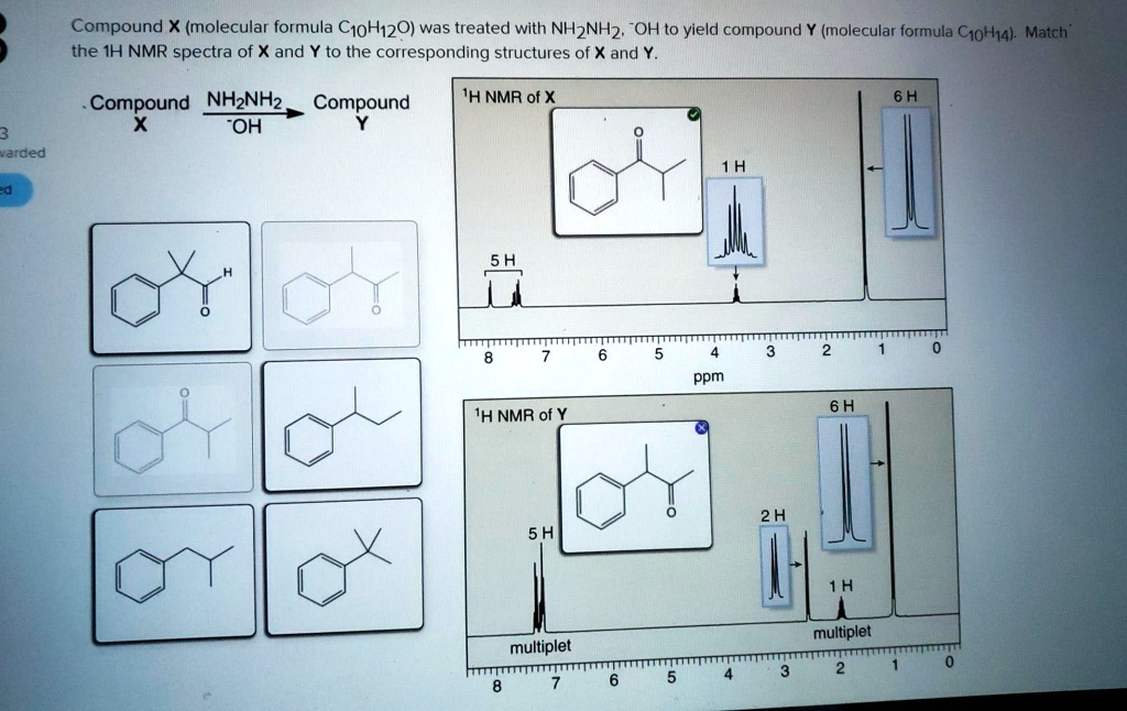 SOLVED Compound X Molecular Formula C10H12O Was Treated With NH2NH2