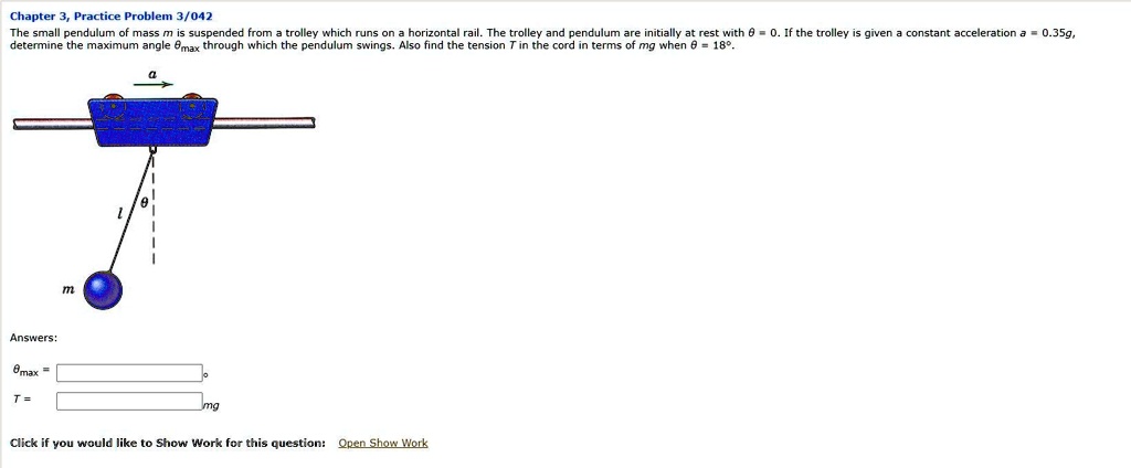 SOLVED Chapter 3 Practice Problem 3 042 The Small Pendulum Of Mass M