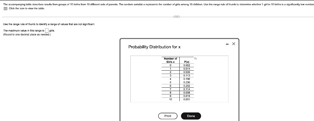 SOLVED Click The Icon To View The Table Use The Range Rule Of Thumb