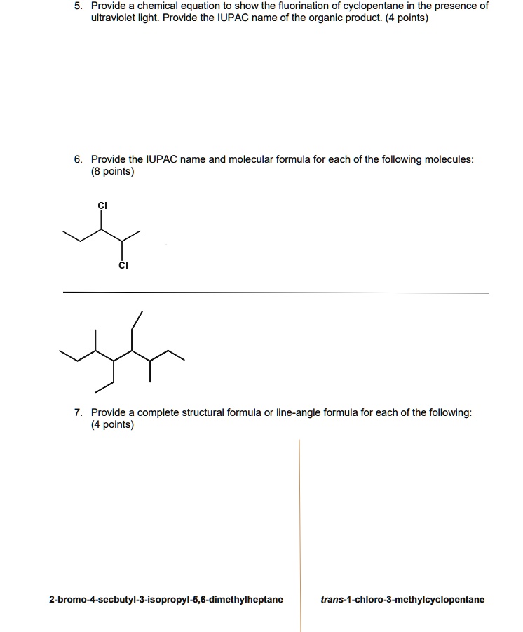 Solved Provide Chemical Equation To Show The Fluorination Of