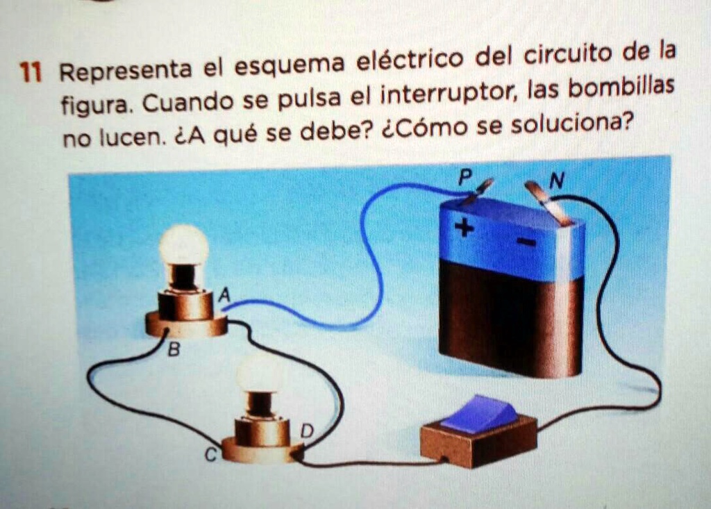 SOLVED 11 Representa el esquema eléctrico del circuito de la figura