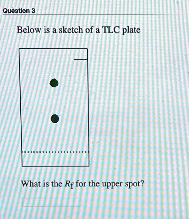 Solved Question Below Is A Sketch Of A Tlc Plate What Is The Rf For