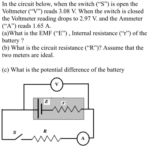 Solved In The Circuit Below When The Switch S Is Open The