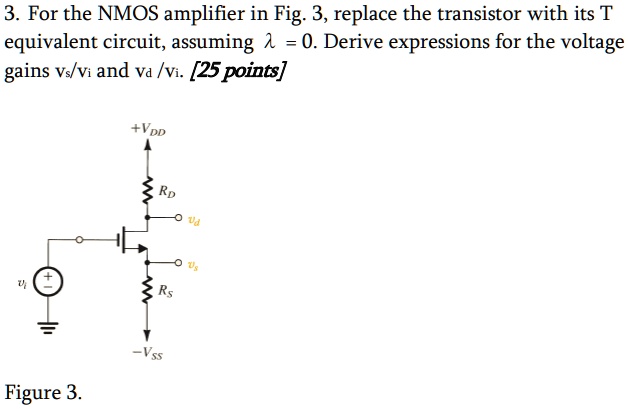 SOLVED For The NMOS Amplifier In Fig 3 Replace The Transistor With