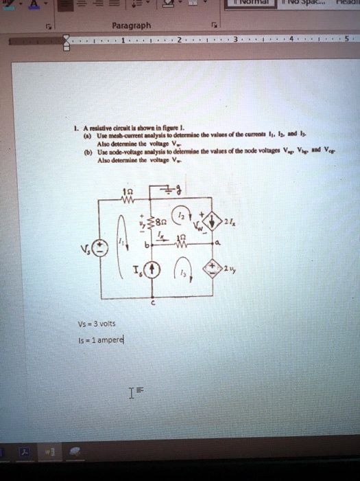 SOLVED A Resistive Circuit Is Shown In Figure 1 Use Mesh Current