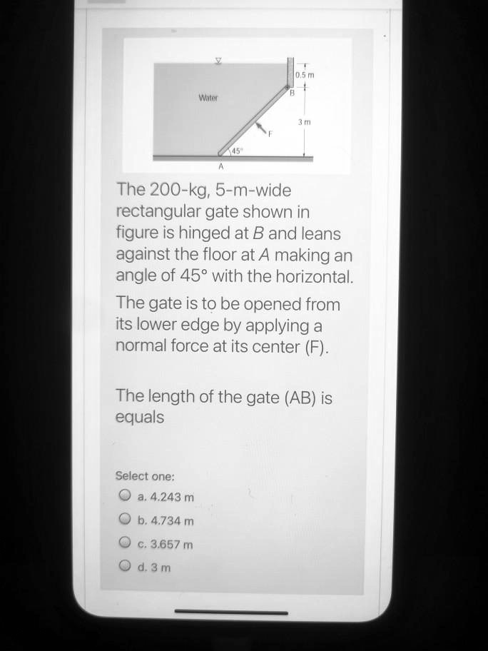 The Kg M Wide Rectangular Gate Shown In Figure Solvedlib