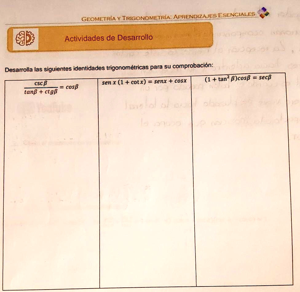 SOLVED Desarrolla las siguientes identidades trigonométricas para su
