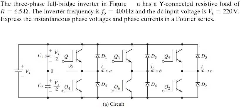 SOLVED The Three Phase Full Bridge Inverter In Figure A Has A Y