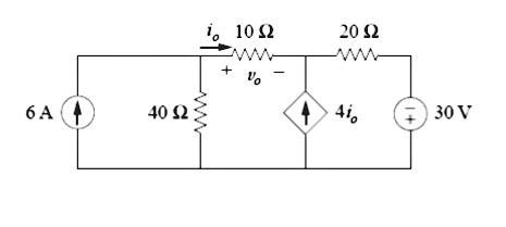 SOLVED In The Circuit Below Find The Voltage Vo Of The Resistor Of