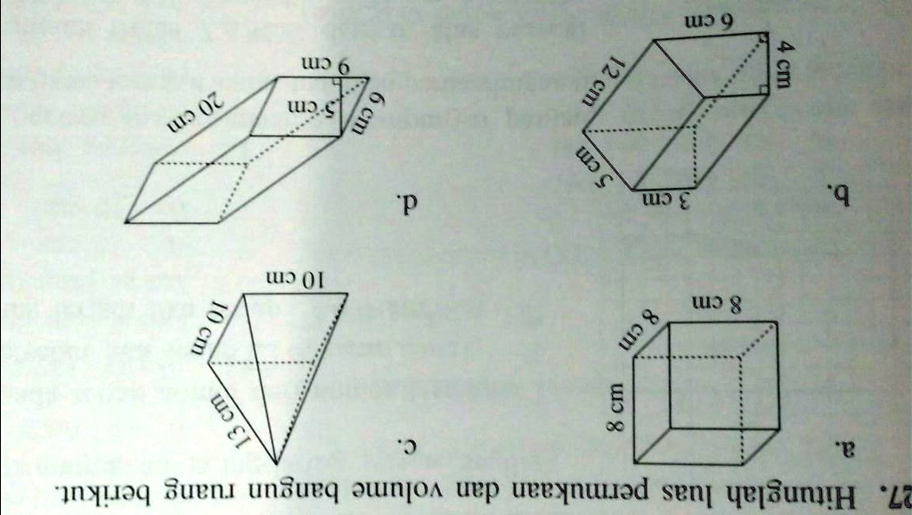 SOLVED Hitunglah Luas Permukaan Dan Volume Bangun Ruang Berikut 0 Cm