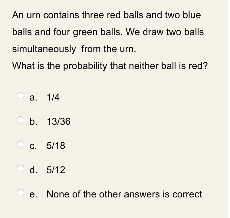 Solved An Urn Contains Three Red Balls And Two Blue Balls And Four