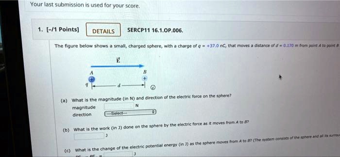 SOLVED The Figure Below Shows A Small Charged Sphere With A Charge