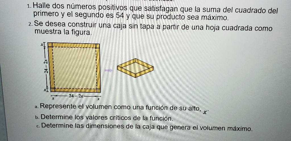 Solved Hallee Dos Numeros Positivos Que Satisfagan Que La Suma Del